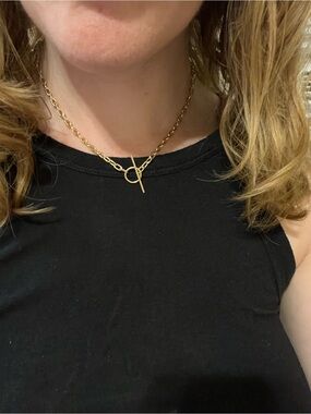 Zoe Chicco Gold Toggle Link Chain Necklace